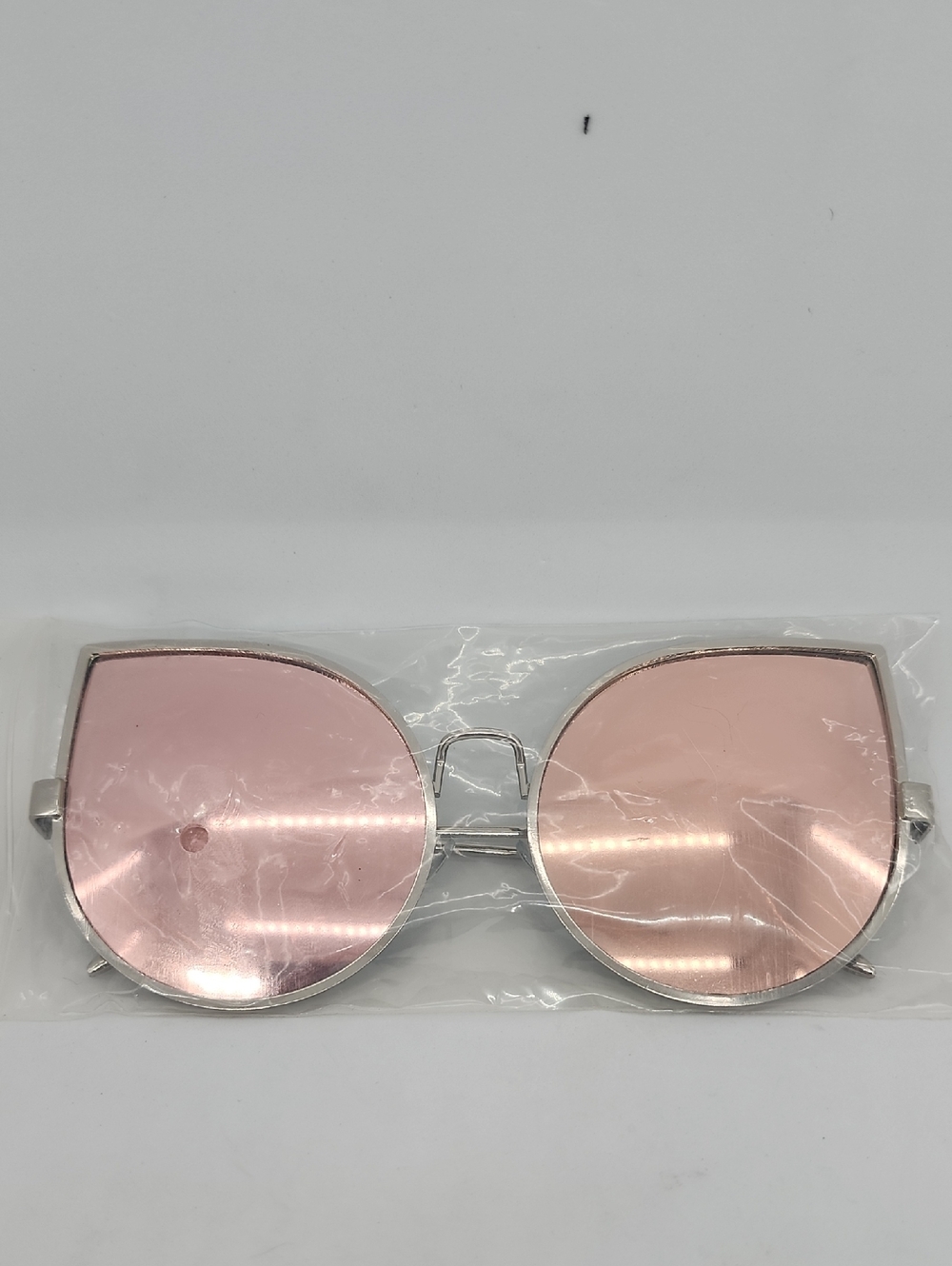 Rose Gold And Silver Metal Frame Women's Sunglasses - Silver Lenses